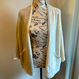 100% cashmere cardigan white and grey